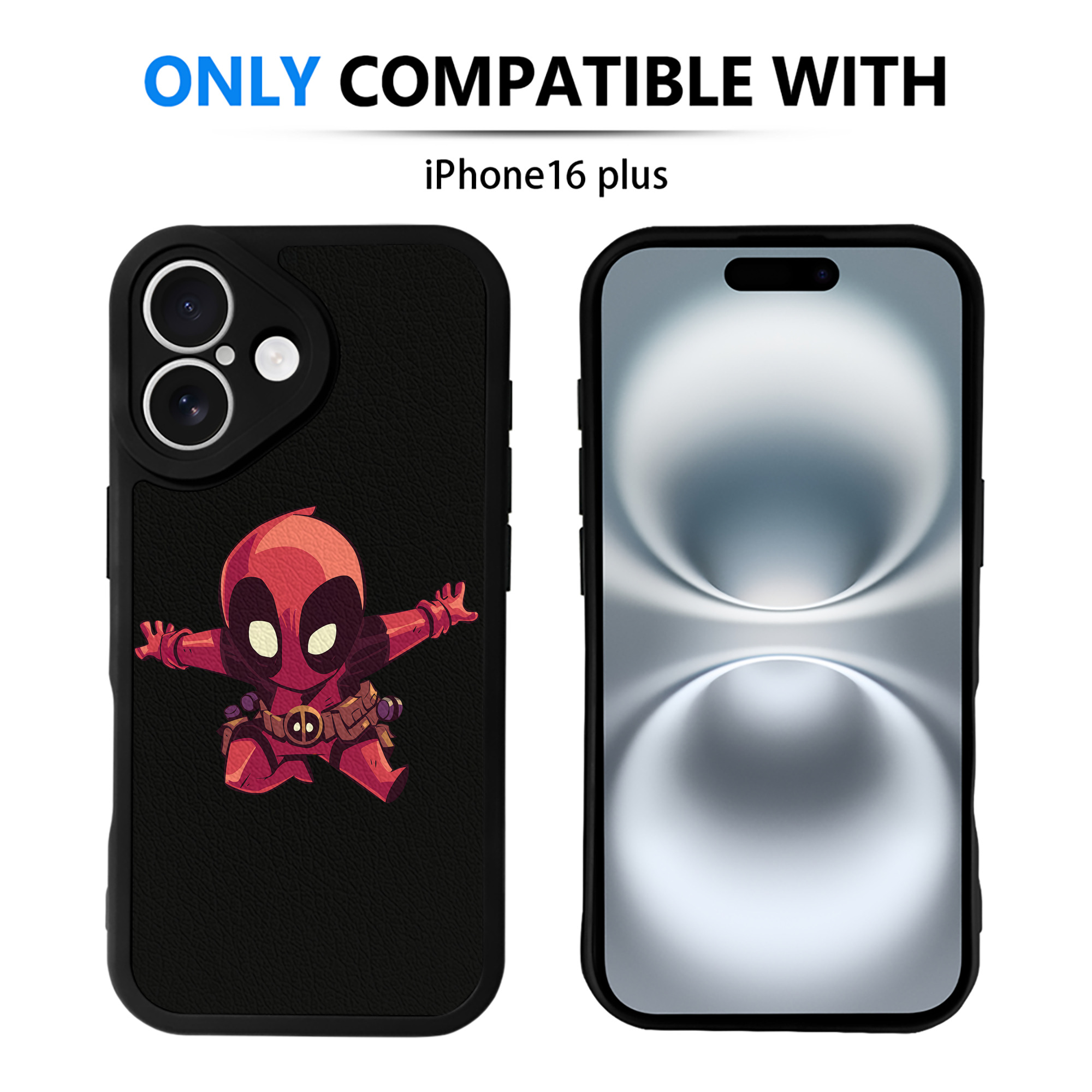 （画像用） Deadpool デッドプール 【iPhone 16シリーズ対応】シリコンスマホケース（レザー調） 材質：シリコン